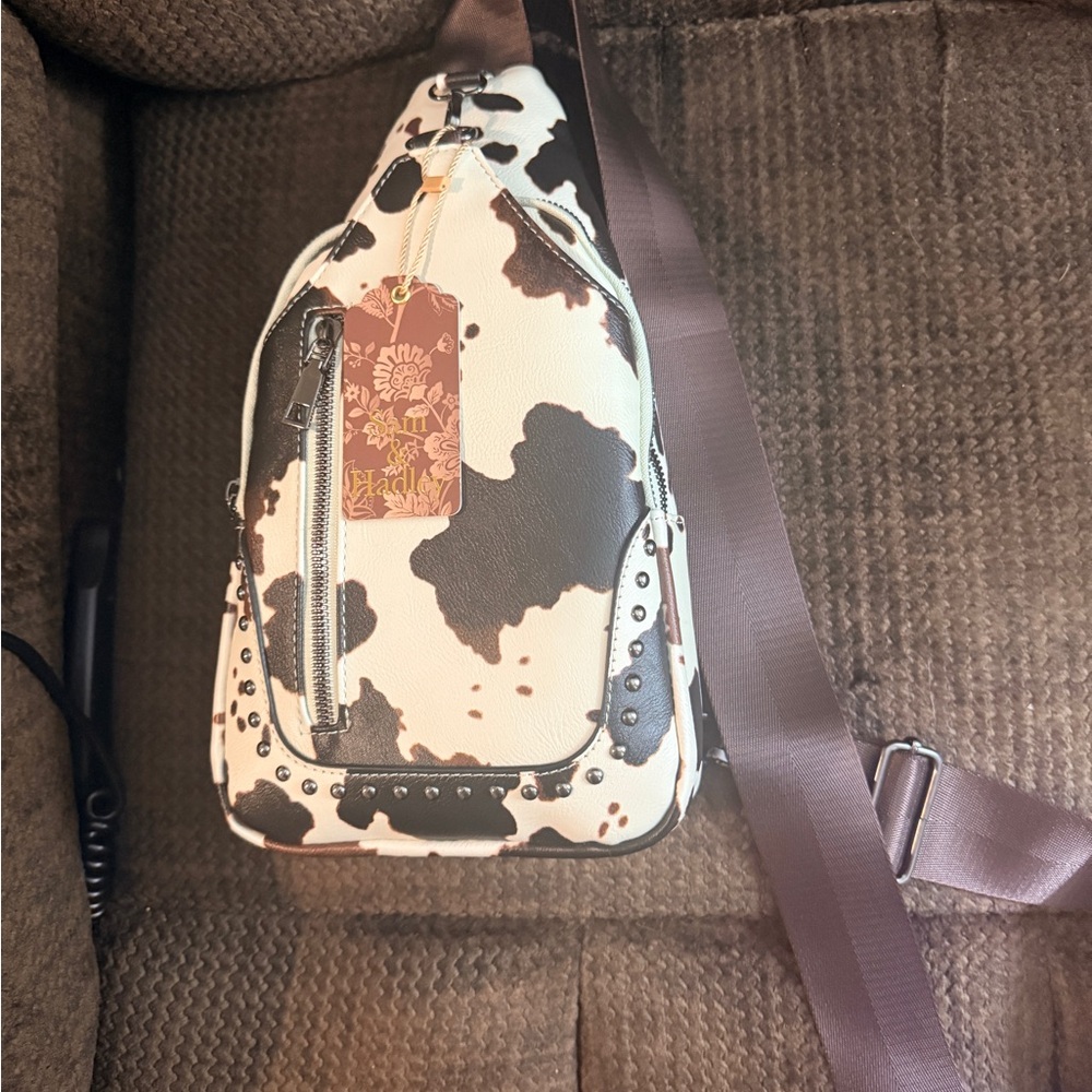 NWT Cowhide Pattern Belt Bag